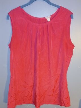 Merona Hot Pink Pleated Scoop Neck Tank